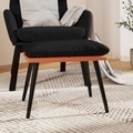 vidaXL Fußhocker Schwarz/Orange 45x29,5x39 cm Stoff und Kunstleder