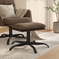 vidaXL Fußhocker Braun 60x60x39 cm Stoff und Kunstleder