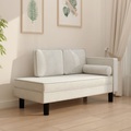 vidaXL Chaiselongue mit Kissen und Nackenrolle Creme Samt