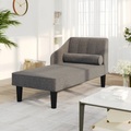 vidaXL Chaiselongue mit Nackenrolle Hellgrau Stoff