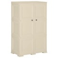 vidaXL Kunststoffschrank 79x43x125 cm Holzdesign Weiß