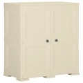 vidaXL Kunststoffschrank 79x43x85,5 cm Holzdesign Weiß