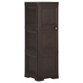 vidaXL Kunststoffschrank 40x43x125 cm Holzdesign Braun