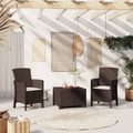 vidaXL Gartenstühle 2 Stk. mit Kissen PP Rattan Braun