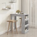 vidaXL Bartisch mit Ablagefläche Betongrau 102x50x103,5 cm