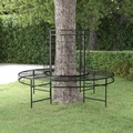 vidaXL Baumbank Rund Ø137 cm Schwarz Stahl