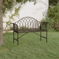 vidaXL 2-Sitzer-Gartenbank 128 cm Schwarz Stahl