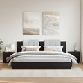 vidaXL Nachttische 2 Stk. Schwarz 40x30x40 cm Massivholz Kiefer