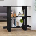 vidaXL Bücherregal/Raumteiler Schwarz 100×30×87 cm