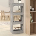 vidaXL Bücherregal/Raumteiler Betongrau 40x30x103 cm Holzwerkstoff