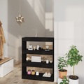 vidaXL Bücherregal/Raumteiler Schwarz 80x30x103 cm Holzwerkstoff