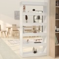 vidaXL Bücherregal/Raumteiler Hochglanz-Weiß 80x30x166cm Holzwerkstoff