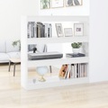 vidaXL Bücherregal/Raumteiler Hochglanz-Weiß 100x30x103 cm