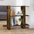 vidaXL Bücherregal/Raumteiler Räuchereiche 100×30×87 cm