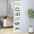 vidaXL Bücherregal/Raumteiler Hochglanz-Weiß 40x30x198 cm