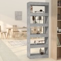 vidaXL Bücherregal/Raumteiler Betongrau 60x30x166 cm Holzwerkstoff