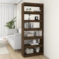 vidaXL Bücherregal/Raumteiler Räuchereiche 80x30x198 cm Holzwerkstoff