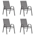 vidaXL Stapelbare Gartenstühle 4 Stk. Grau Textilene