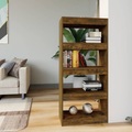 vidaXL Bücherregal/Raumteiler Räuchereiche 60x30x135 cm Holzwerkstoff
