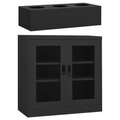 vidaXL, vidaXL Büroschrank mit Pflanzkasten Anthrazit 90x40x113 cm Stahl