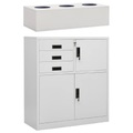 vidaXL, vidaXL Büroschrank mit Pflanzkasten Hellgrau 90x40x125 cm Stahl