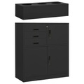 vidaXL, vidaXL Büroschrank mit Pflanzkasten Anthrazit 90x40x125 cm Stahl