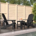 vidaXL Adirondack-Gartenstühle mit Tisch HDPE Anthrazit