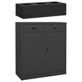 vidaXL, vidaXL Büroschrank mit Pflanzkasten Anthrazit 90x40x125 cm Stahl