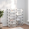 vidaXL Schuhregal Transparent 94,5x36,5x106 cm PP