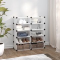 vidaXL Schuhregal Transparent 84x32x88,5 cm PP