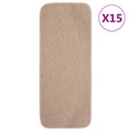 vidaXL, vidaXL Antirutsch Stufenmatten 15 Stk. 60x25 cm Beige Rechteckig