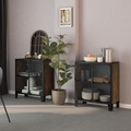 vidaXL, vidaXL Aufbewahrungsschränke 2 Stk. Rustikal Braun 72x36x82 cm Metall und MDF