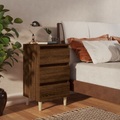 vidaXL Nachttisch mit Massivholz-Beinen Braun Eiche 40x35x69 cm