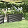 vidaXL Hochbeet Pulverbeschichteter Stahl 152x40x68 cm Anthrazit