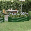 vidaXL Hochbeet Pulverbeschichteter Stahl 175x100x36 cm Grün