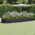 vidaXL Hochbeet Pulverbeschichteter Stahl 373x140x36 cm Anthrazit