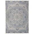 vidaXL Outdoor-Teppich Flachgewebe 120x170 cm Blaues Muster