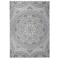 vidaXL Outdoor-Teppich Flachgewebe 140x200 cm Blaues Muster