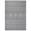 vidaXL Outdoor-Teppich Flachgewebe 140x200 cm Blau Gestreift