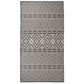 vidaXL Outdoor-Teppich Flachgewebe 80x150 cm Schwarz Gestreift