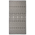 vidaXL Outdoor-Teppich Flachgewebe 100x200 cm Schwarz Gestreift