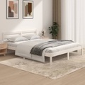 vidaXL Massivholzbett Kiefer 150x200 cm Weiß 5FT King Size