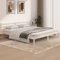 vidaXL Massivholzbett Kiefer 180x200cm Weiß 6FT Super King