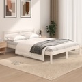 vidaXL Massivholzbett Kiefer 120x190 cm Weiß 4FT Small Double