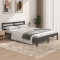 vidaXL Massivholzbett Kiefer 135x190 cm Grau 4FT6 Double