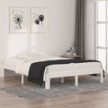vidaXL Massivholzbett Weiß 135x190 cm 4FT6 Double