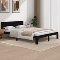vidaXL Massivholzbett Schwarz Kiefer 140x200 cm