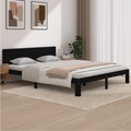 vidaXL Massivholzbett Schwarz Kiefer 160x200 cm