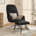 vidaXL Relaxsessel mit Hocker Schwarz Wildleder-Optik