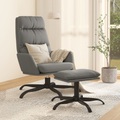 vidaXL, vidaXL Relaxsessel mit Hocker Grau Kunstleder
